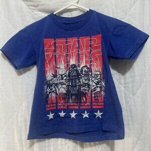 Star Wars Montage T-Shirt Blue Kids Size 6